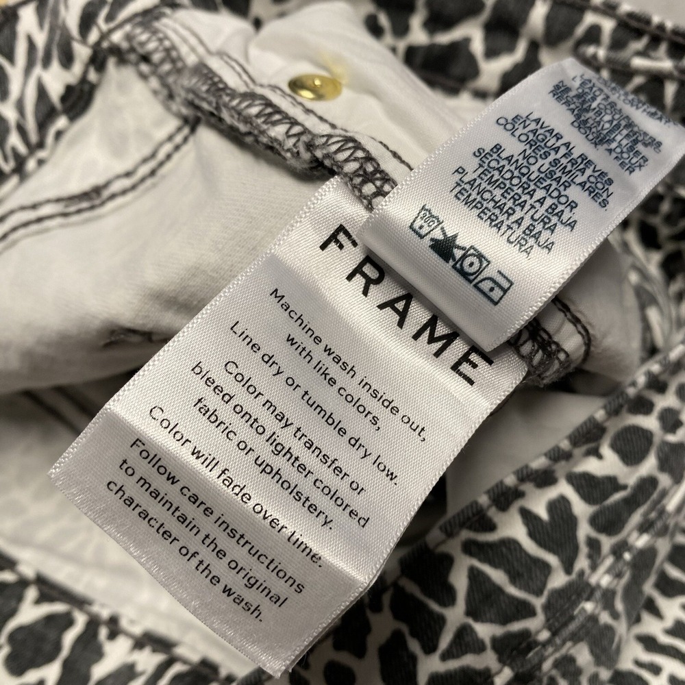 Frame‎ Denim Jeans Womens 27 Animal Print Le High Skinny Denim Fade 28" Inseam - Picture 7 of 8